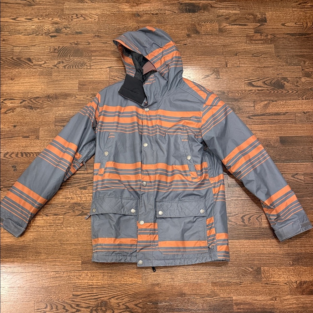 Burton Men's Gray and Orange Ski Jacket